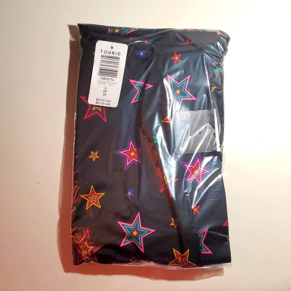 ❤️NWT VINTAGE TORRID SPARKLY STARS FULL LENGTH LIQUID LEGGING - PLUS SIZE - Picture 4 of 9